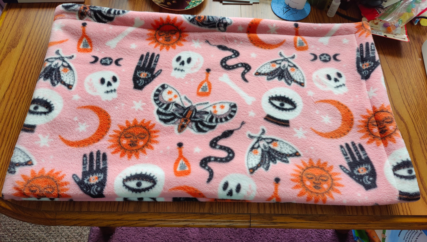 Hallow's Eve Pink and Black Handmade Blanket