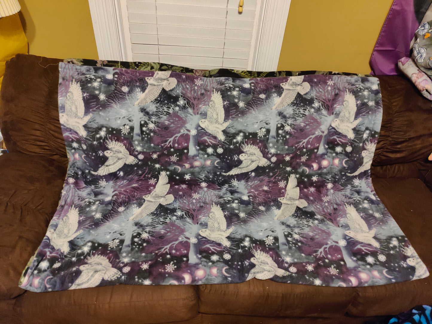 Owls and Moons Handmade Customizable Blanket